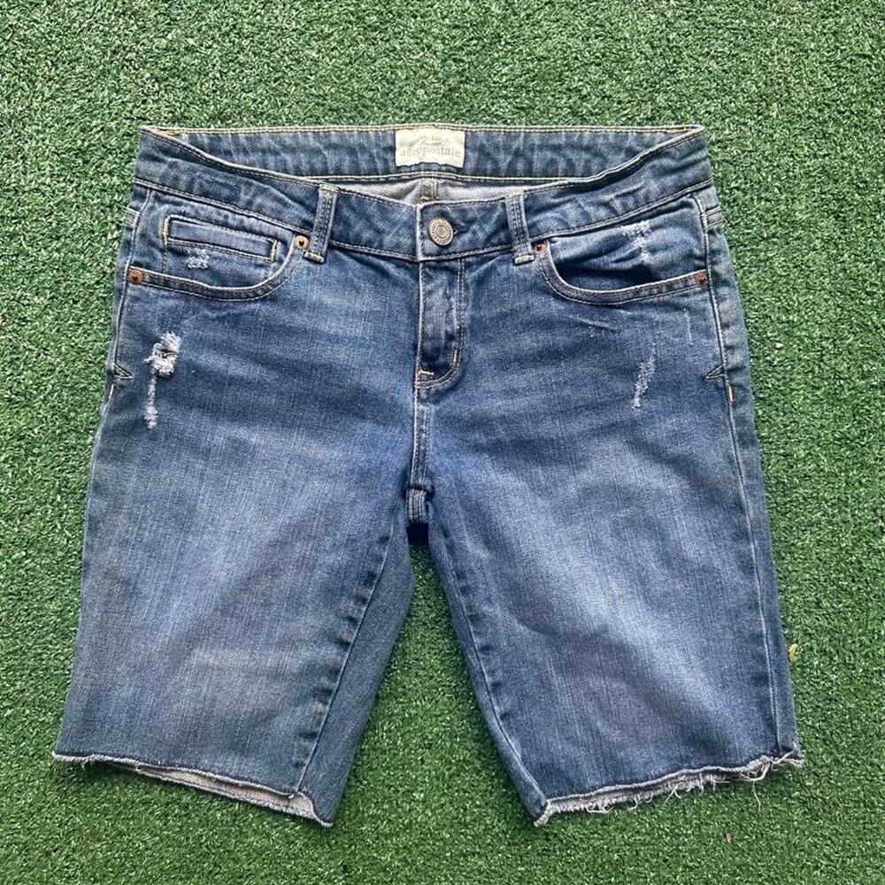 y2k aeropostale distressed denim shorts